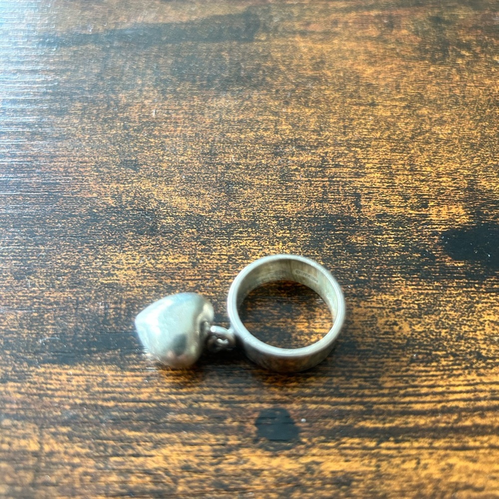 Ring with dangling heart used